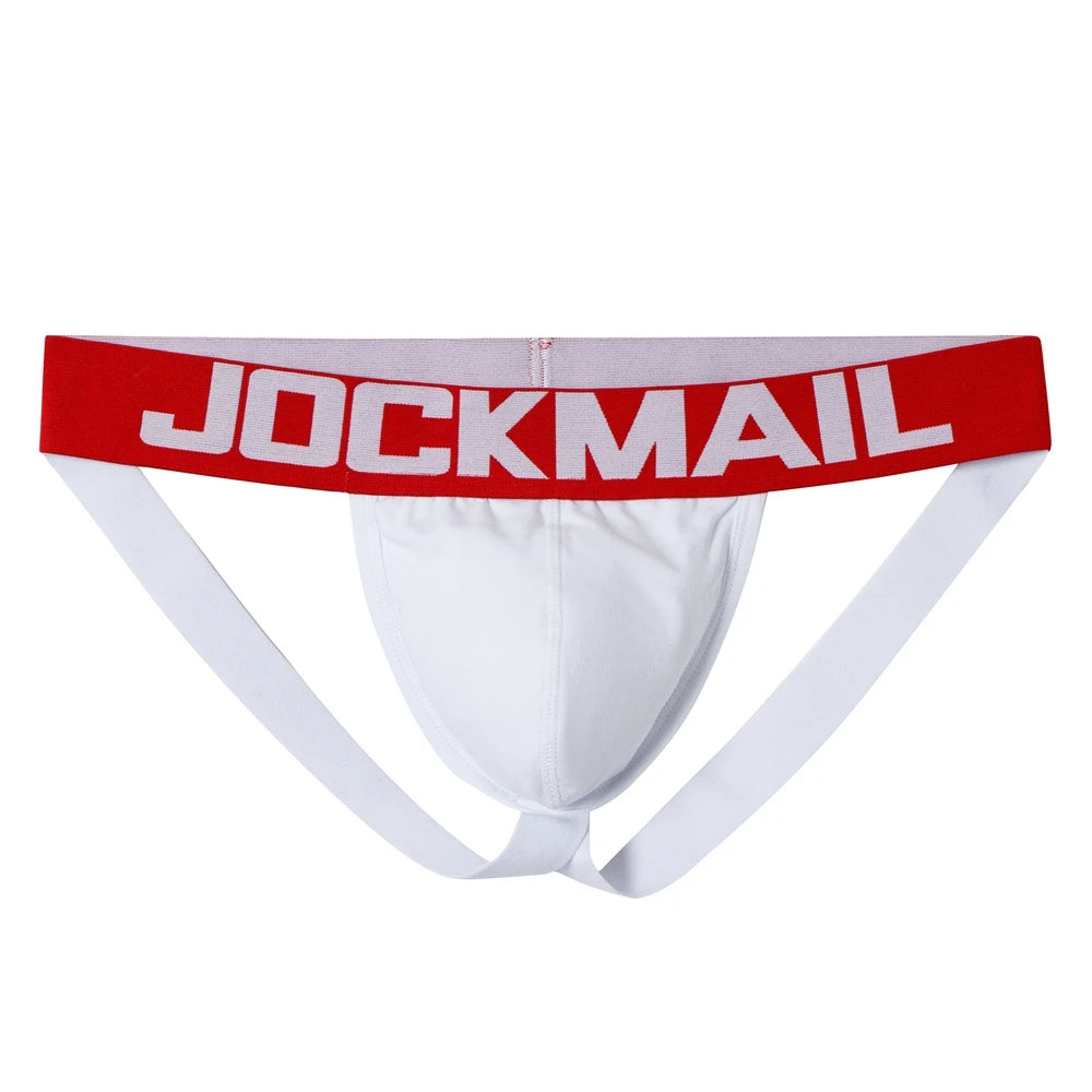 3pcs/Lot White Men Underwear Jockstrap Thong Cotton Sexy Sissy Mens Briefs Tangas De Homrbre Cueca Gay Jock Strap Breathable