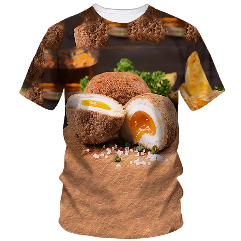 Creative Funny Egg 3d Printed T Shirt Men Summer Short Sleeve Harajuku Casual Loose T-Shirt Fashion Street Comfort Tees Clothing