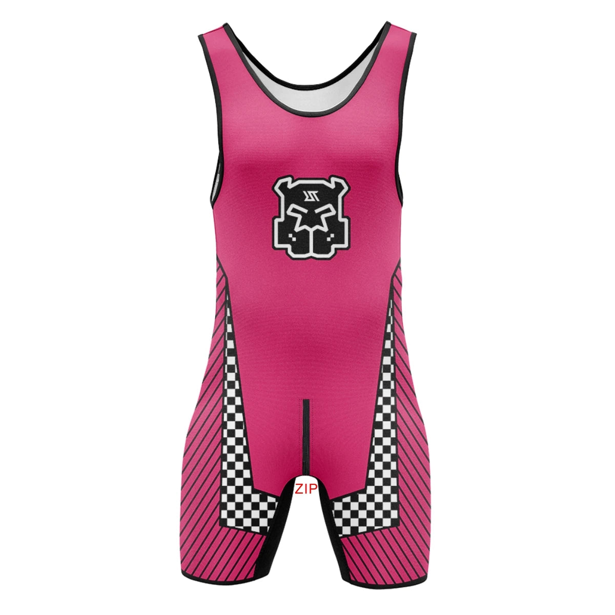Men’s Zip-Front & Back Wrestling Singlet – Sleeveless Compression Bodysuit | Breathable Stretch Fit | Powerlifting, Gym & Performance One-Piece