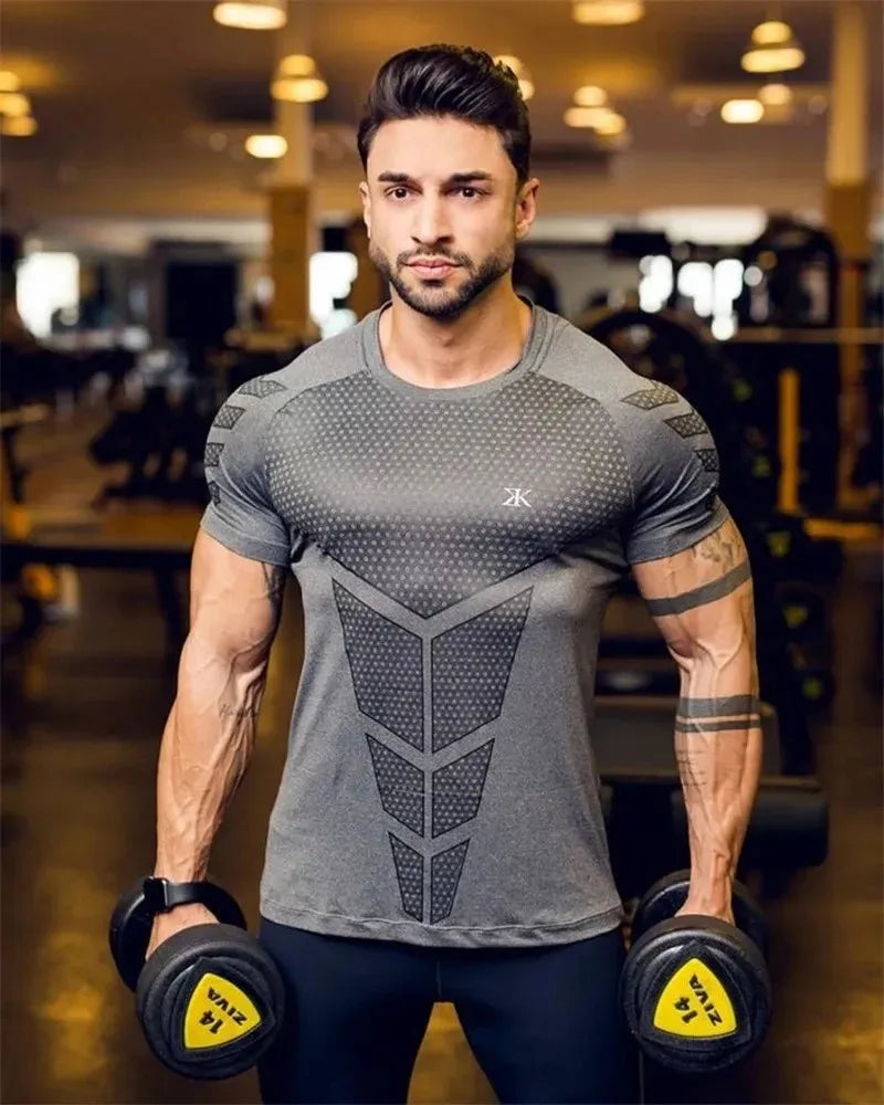 2023 New gym shirt Men Compression T-shirt men Shirts Skinny Tee Shirt Male Gyms Running T-shirt Fitness Sports men's t-shirts