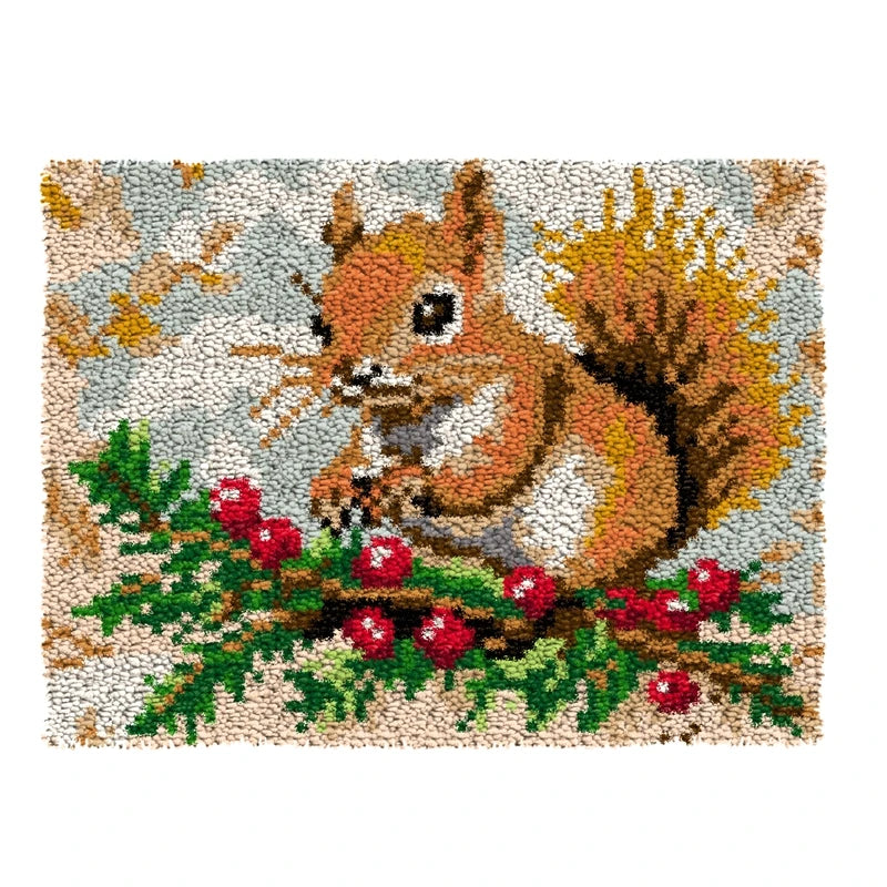 Latch Hook Rug Kit Crochet Carpet DIY Rug Crochet Yarn Kits Fashion Cartoon Pattern Gift Carpet Making Kit for Festival Carpet