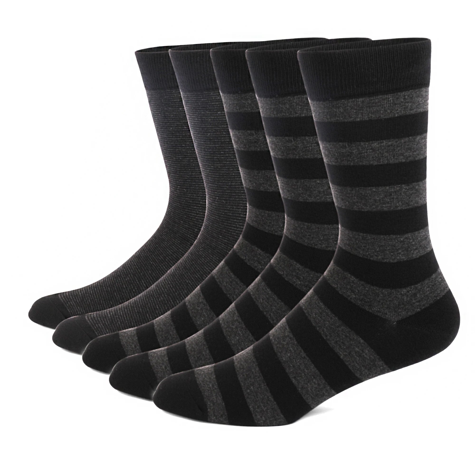 5 Pairs Mens Dress Socks Plus large Size,High Quality Combed Cotton Crew Socks,Black Cool Argyle Breathable Casual Socks for men