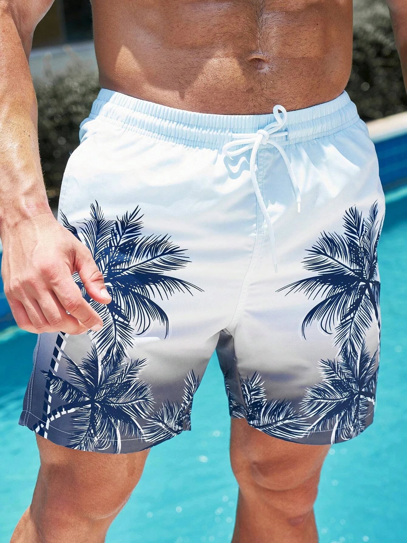Palm Tree Tropical Men's Resort 3D Printed Board Shorts Swim Trunks Pocket Comfort Breathable Short Hawaiian Style Holiday Beach