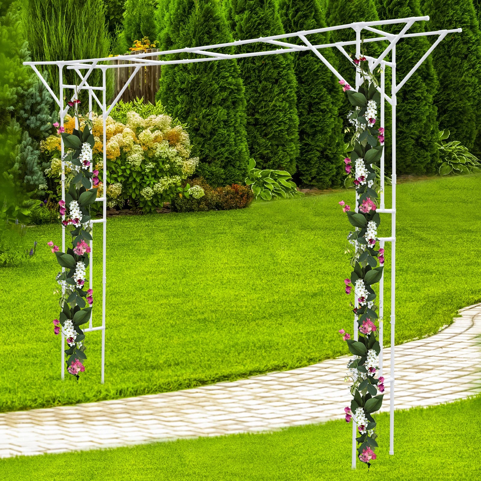 Outdoor Garden Arch Arbor Arbour Metal Garden Trellis for Climbing Plants Outdoor Pergola Trellis