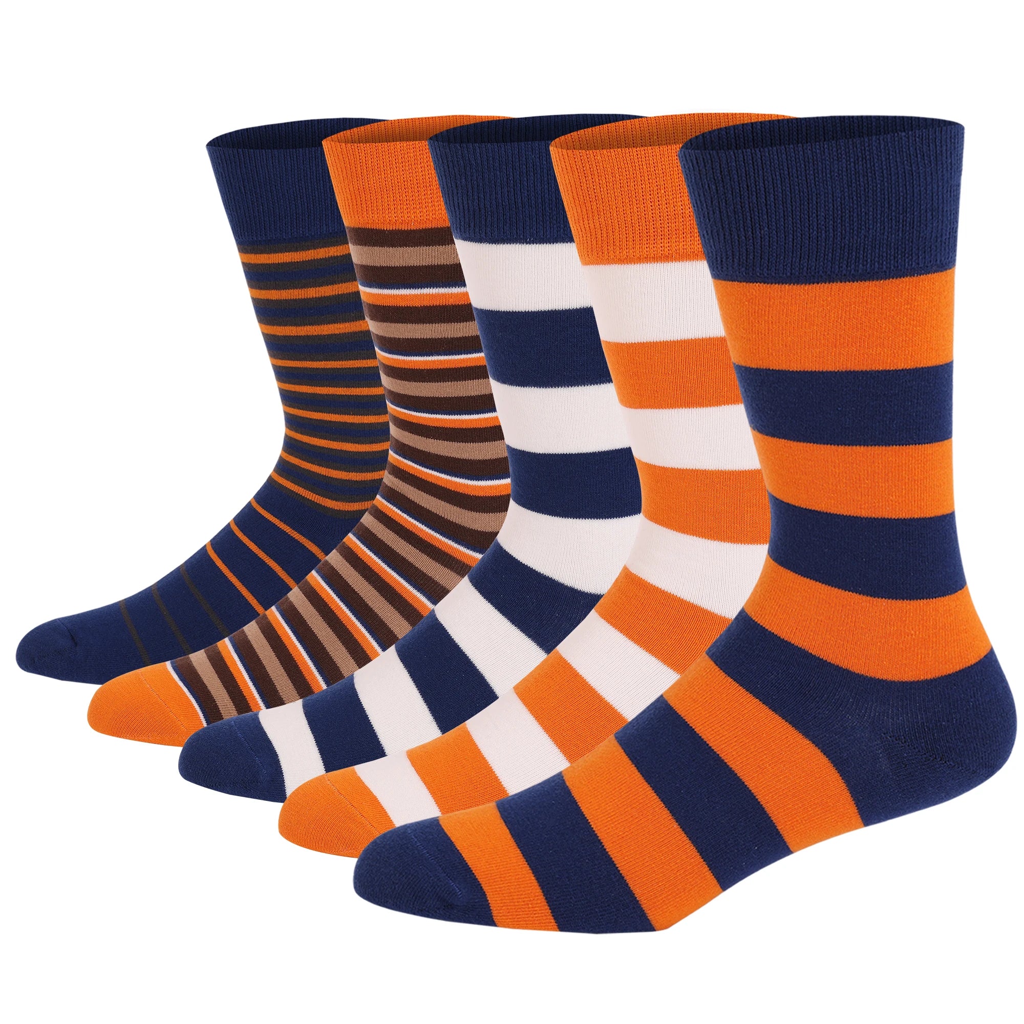5 Pairs Mens Dress Socks Plus large Size,High Quality Combed Cotton Crew Socks,Black Cool Argyle Breathable Casual Socks for men