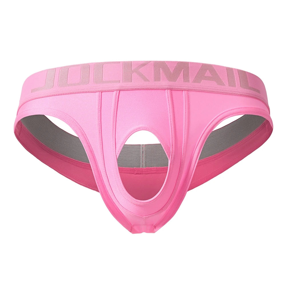 Jockmail Underwear with Reinforced Crotch for Men Women Couples Role Play Men Thong Penis Hole Sexy Underwear Strap on Harness