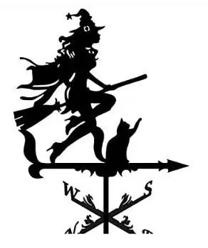 Metal Weathervane,Witch Iron Weather Vane,Sea Rover Wind Direction Indicator Garden Decoration Outdoor Roof Decoration Gardening