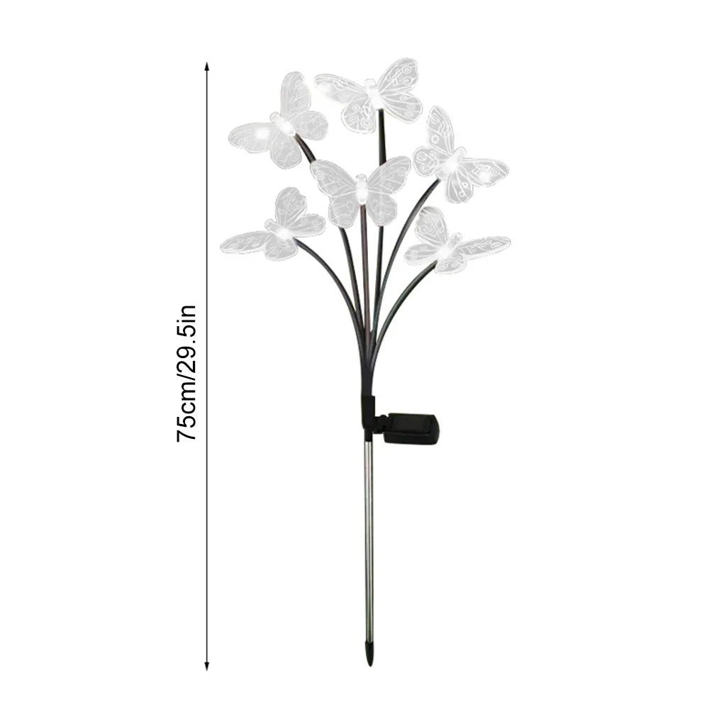 Solar LED Lights Outdoor Waterproof Garden Butterfly Sunlight LED Lamp Landscape Lawn Light Home Decor Lamp 6/8/10 Heads 조명