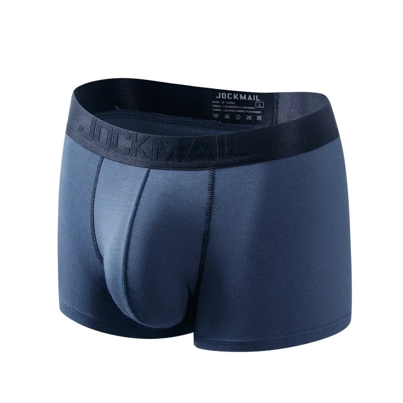 JOCKMAIL Sexy Men Underwear Boxers Shorts Modail Cuecas Boxers Mesh U convex pouch design calzoncillos slip Gay Underwear