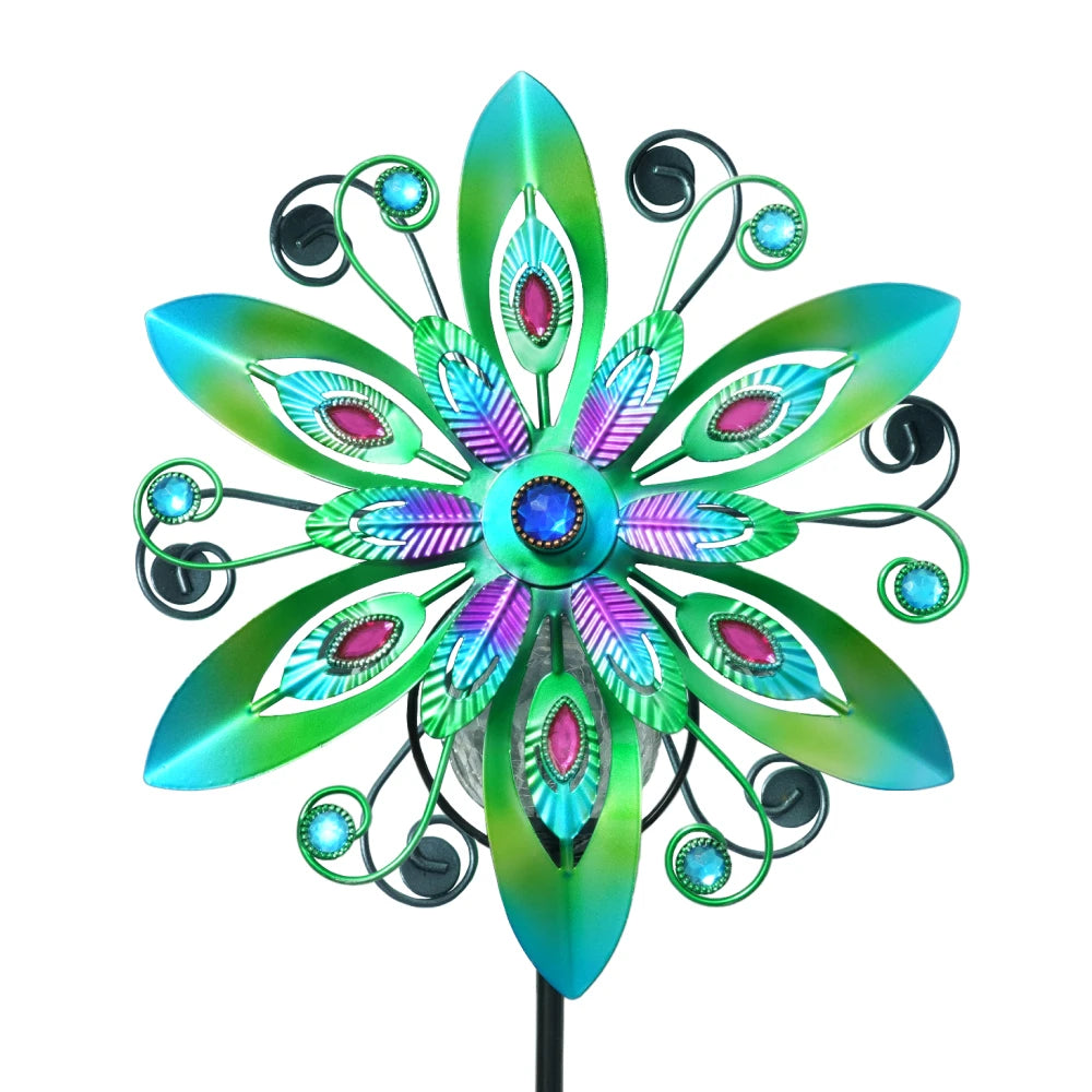 Wind Spinner Solar Garden Decor