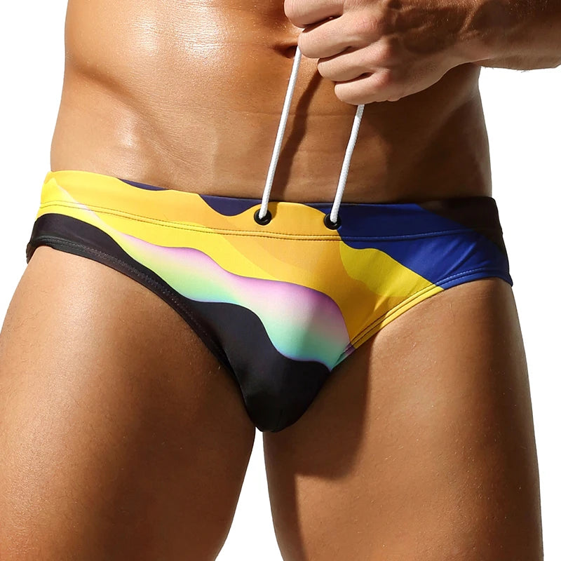 SEOBEAN Men's Swim Shorts Low-Waist Quick-Dry