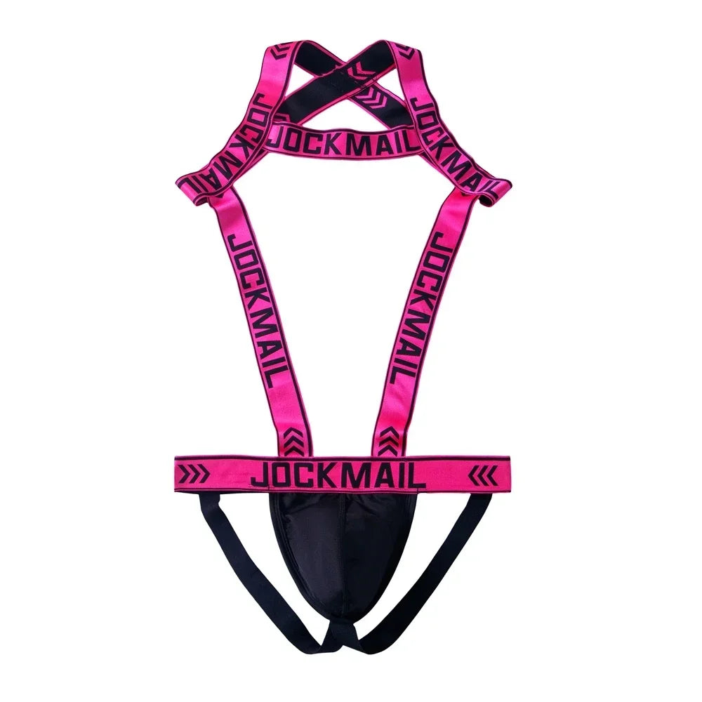 Men's Sexy Nylon Jockstrap Underwear Bodysuit Suspender Jumpsuits Man Harness Gay Underwear Mens Lingerie Sissy Panties