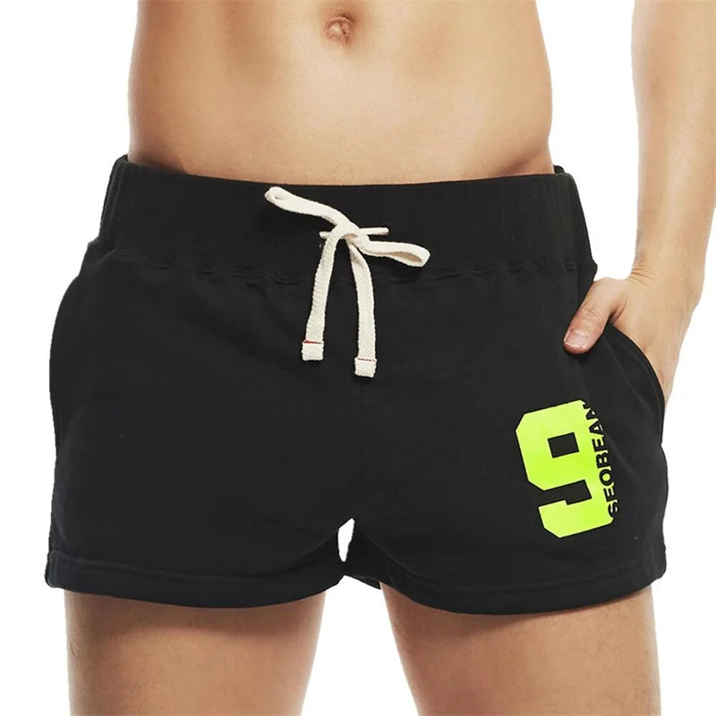SEOBEAN Men Casual Shorts Cotton Breathable Fitness Jogger Sport Shorts Men's Clothing Bottoms Summer Shorts Home Lounge Gym