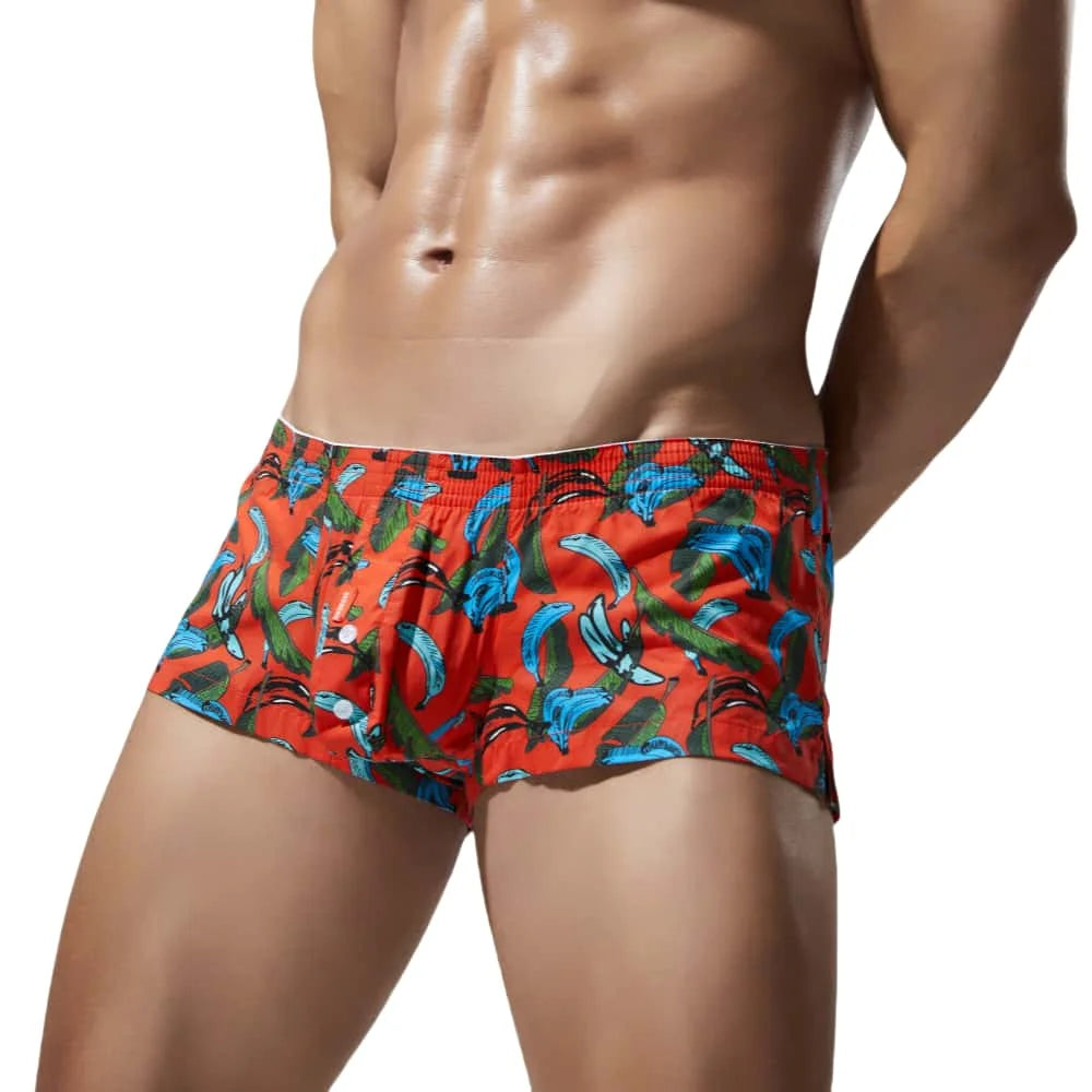 SEOBEAN New Men's 100% Cotton Boxer Shorts Men Underwear Boxers Loungewear Shorts High Quality Underpants Boxershorts