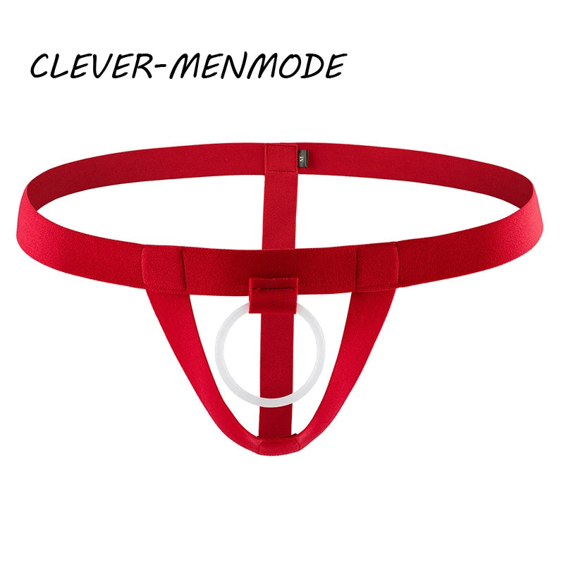 Men's Sexy Thong Exotic Hollow Out Lingerie Open Crotch Bottomless Underwear Penis Ring Panties Jockstrap Hombre