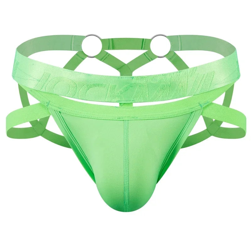 Jockmail Men Sexy G String Thong Erotic Jockstrap Bondage Gay Underwear Penis Pouch Strap Hollow Lingerie Sissy Panties