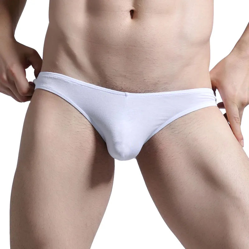 Men's Underwear, Men's Small Triangle Briefs, U-Convex Thin Elastic Sexy Low-Waist Tight-Fitting Narrow-Edge Briefs