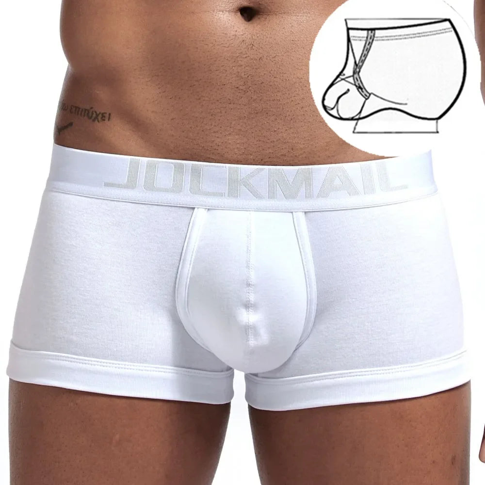 Jockmail Men's Sports Boxer Briefs Sexy Low Waist