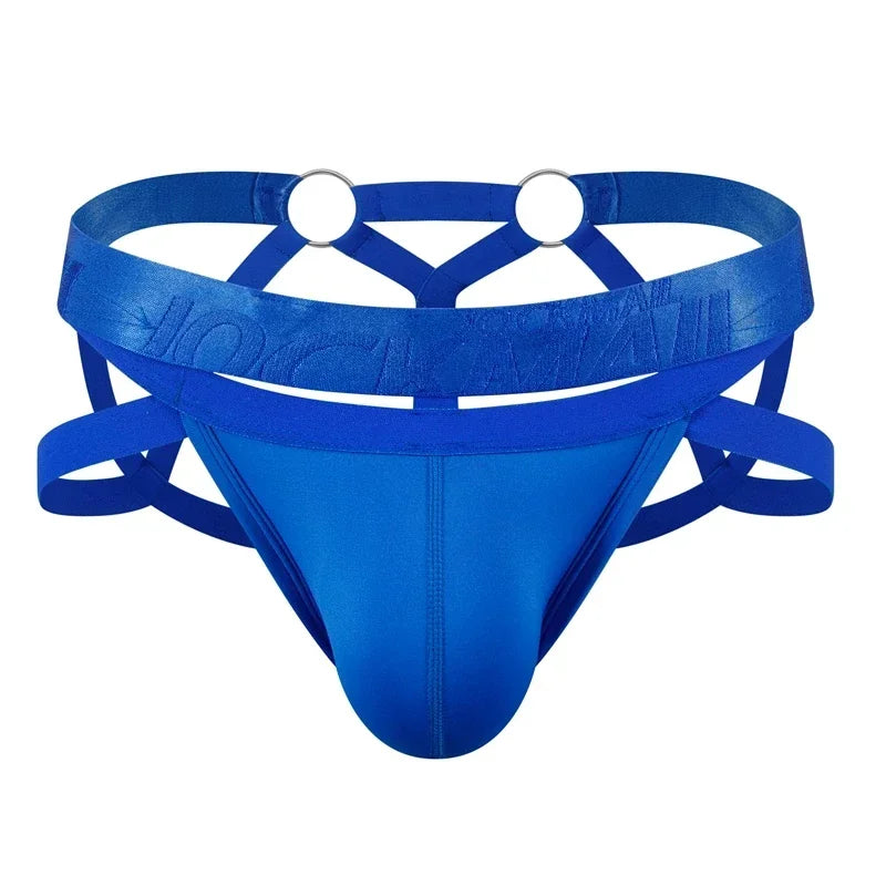 Jockmail Men Sexy G String Thong Erotic Jockstrap Bondage Gay Underwear Penis Pouch Strap Hollow Lingerie Sissy Panties