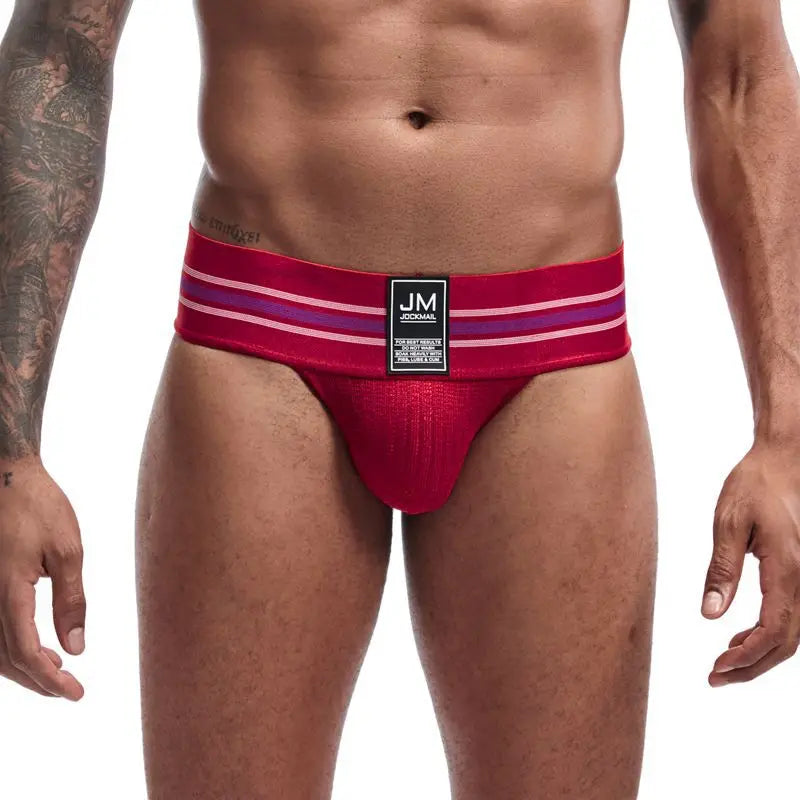 Men's JOCKMAIL JM364 - Old School Brief Red