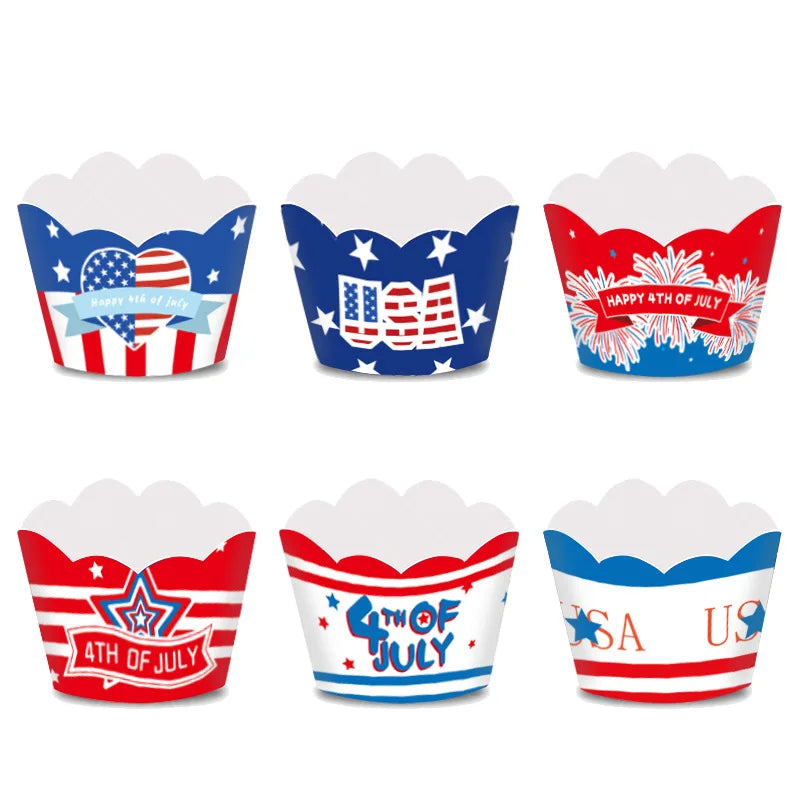 Independence Day Party Supplies American Flag Tableware USA Plates, Cups, Napkins, Forks, Spoons For 4th Of July USA Party Decor