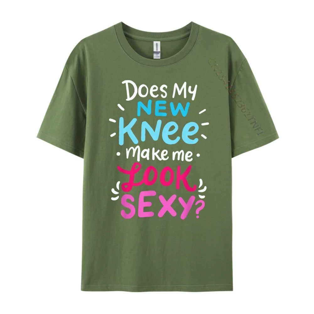 My New Knee Gift Funny Knee Replacement Surgery Joke Black Graphic Tees Men's Clothing Easter Sunday