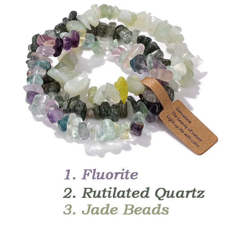 Irregular Natural Stone Bracelet Crystal Quartz Amethysts Tiger Eye Chips Gravel Beads Bracelets for Women Men Healing Jewelry
