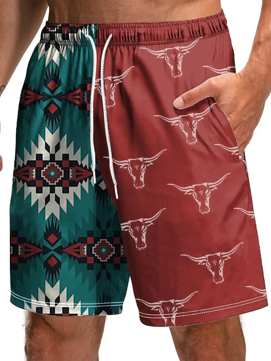 Men's Hawaiian Swim Trunks 3D Cartoon Print Beach Shorts Quick Dry Outdoor Leisure Sports Shorts Swimwear Fashion Men's Shorts