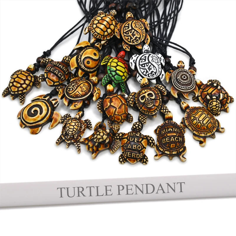 Surfer Necklace Sea Turtle Pendant Men Choker Necklace