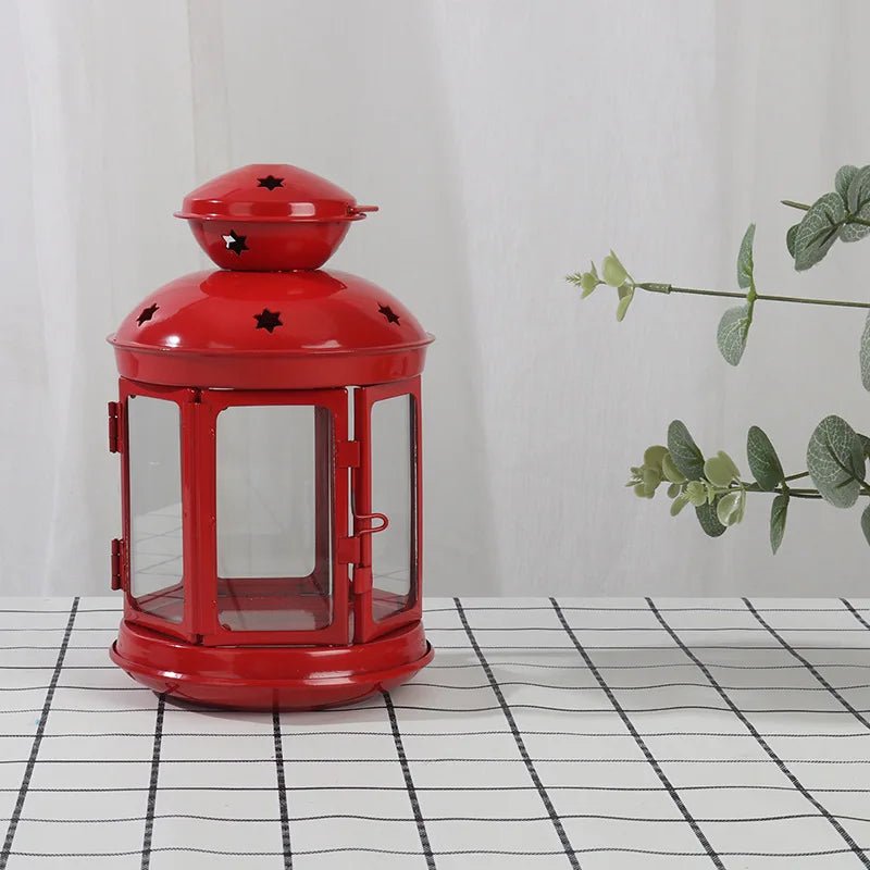 Red Colonial Candle Lamp