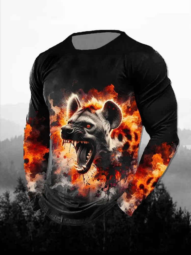 Sale 3D Printed Lion Pattern Men's T-Shirt Casual Comfortable Long Sleeve T-Shirt Unisex Fashion Autumn Unisex T-Shirt Clothing