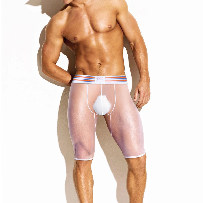 1/2/3PCS Men's Ice Silk Boxers Transparent Boxers 0.01 Ultra-thin Fabric See Through Underpants Seamless Underwear Boxer Shorts