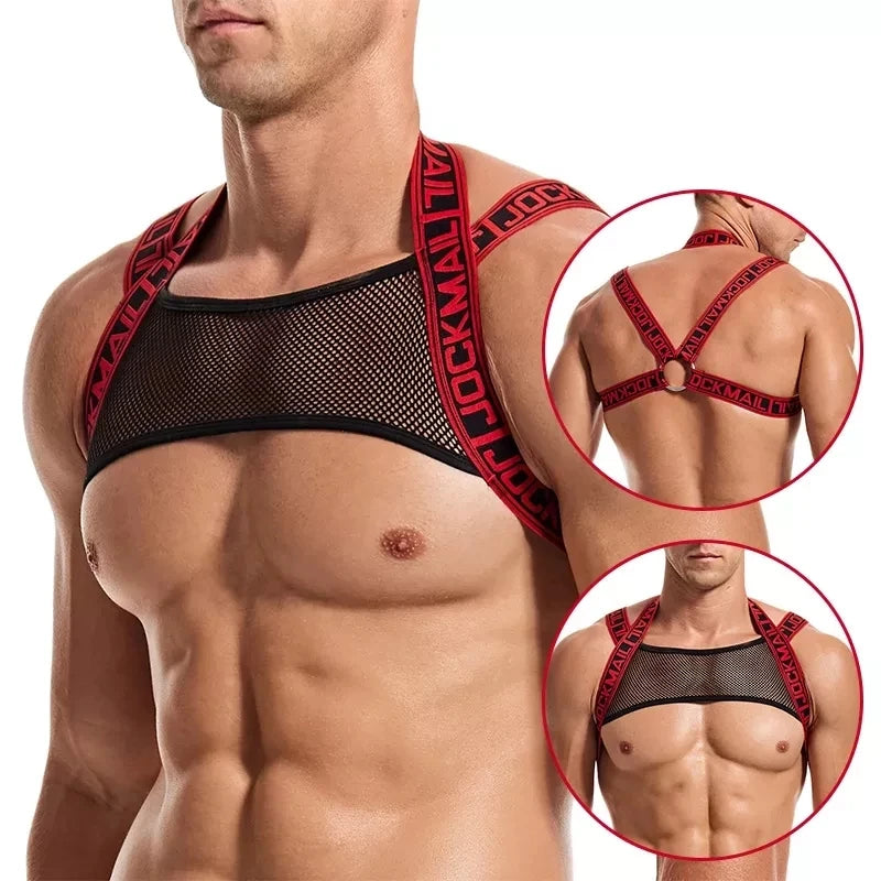 Man Harness Sissy Fetish Man Rave Costumes Lingerie Sexy Men Strap Shoulder Bondage Chest Elastic Belt Erotic Hombre Hollow