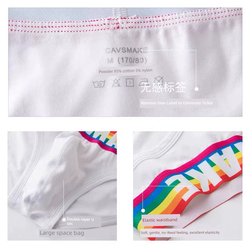 Sexy Comfortable Rainbow Black and White Boxer Men's Underwear