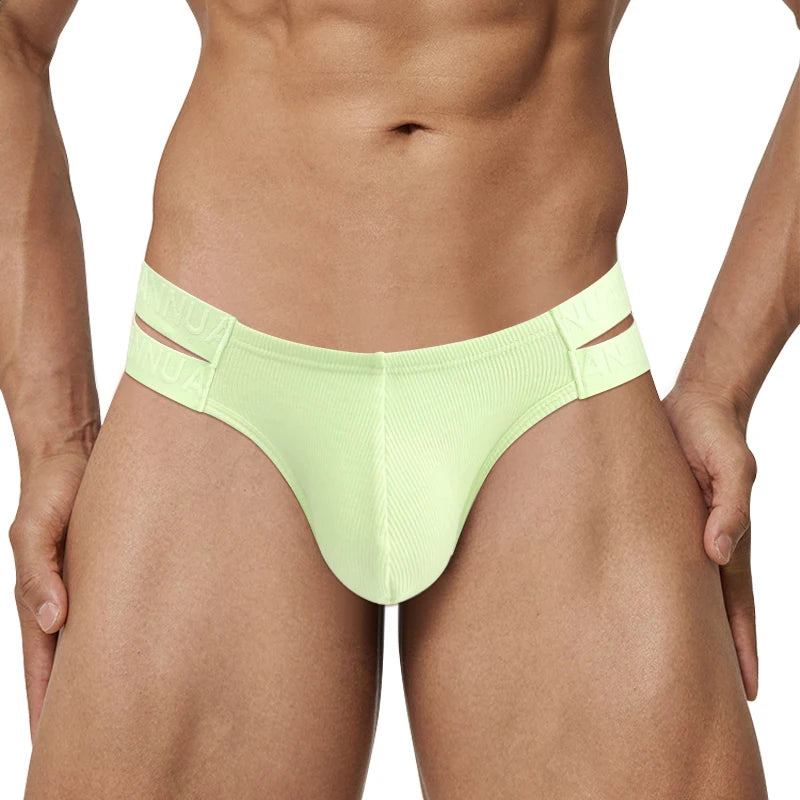 1PCS High Fork Comfortable Thread Cotton High Elastic Triangle Men's Underwear with New Design Double Waist Thin Waist Low Waist