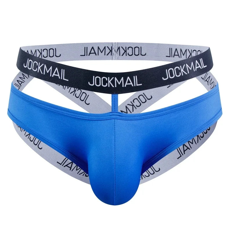 Men Jockstrap Harness Mens Bondage Gay Hombre Stage Nighclubwear Sexy Underwear Thong G String Penis Pouch Ice silk transparent