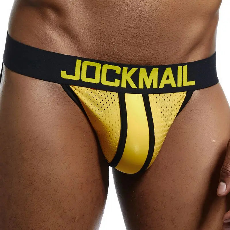 4PCS Sexy Jockstrap Men Underwear Penis Pouch Brief Underpants Gay Men's Bikini Slip Tanga String Thong Breathable Low Waist