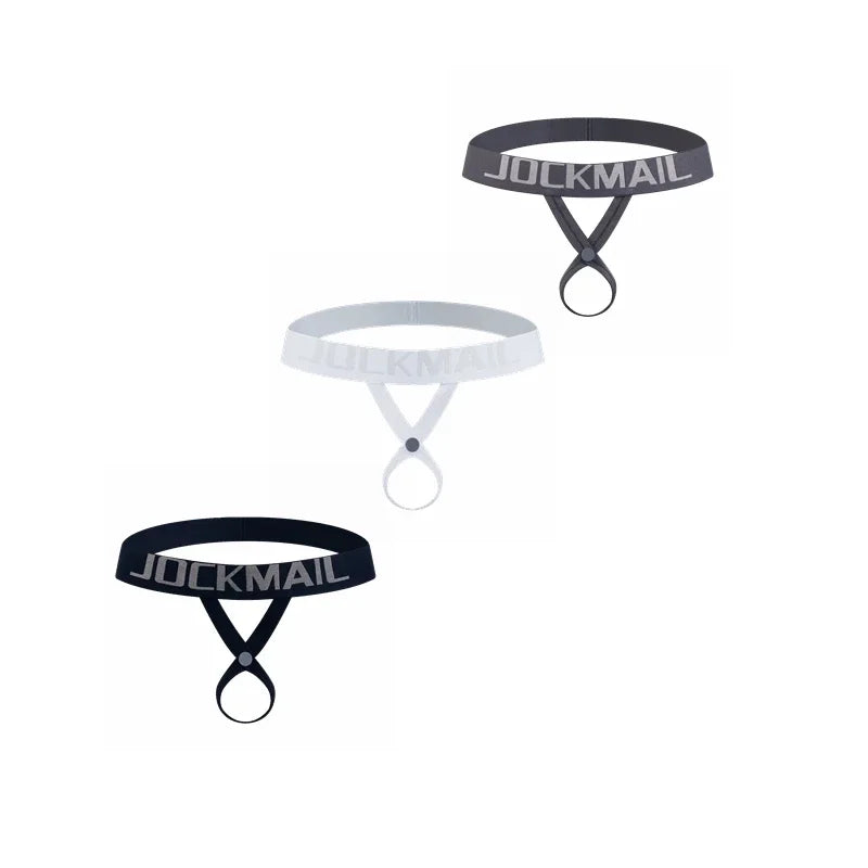 3 Piece Lot Jockmail Ringed Revelation Hollow-Out Thong