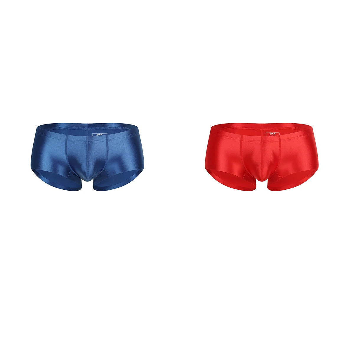 Men's Underwear Solid Color Shiny Silk-Smooth Boxer Shorts Low-Rise U-Cut Underpants