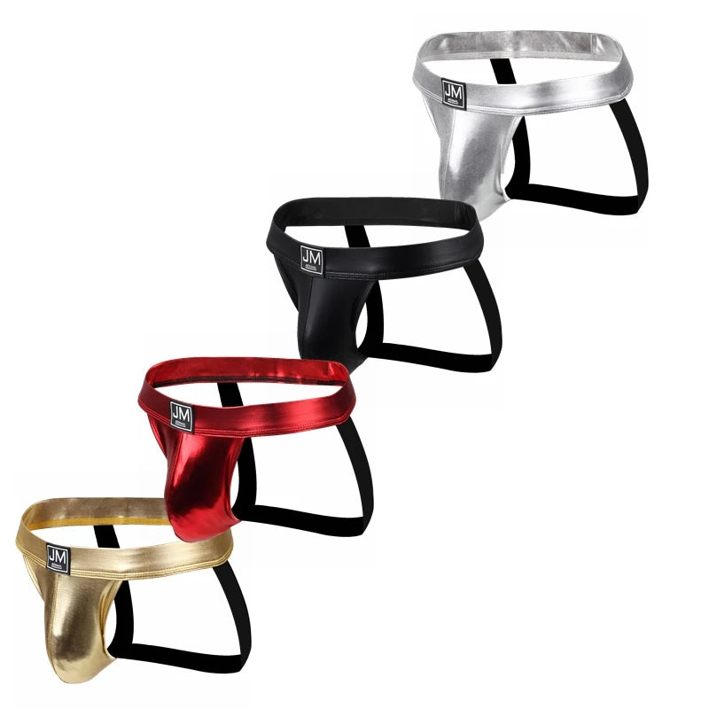 4 Piece Jockmail Erotic Edge PU Leather Jockstrap