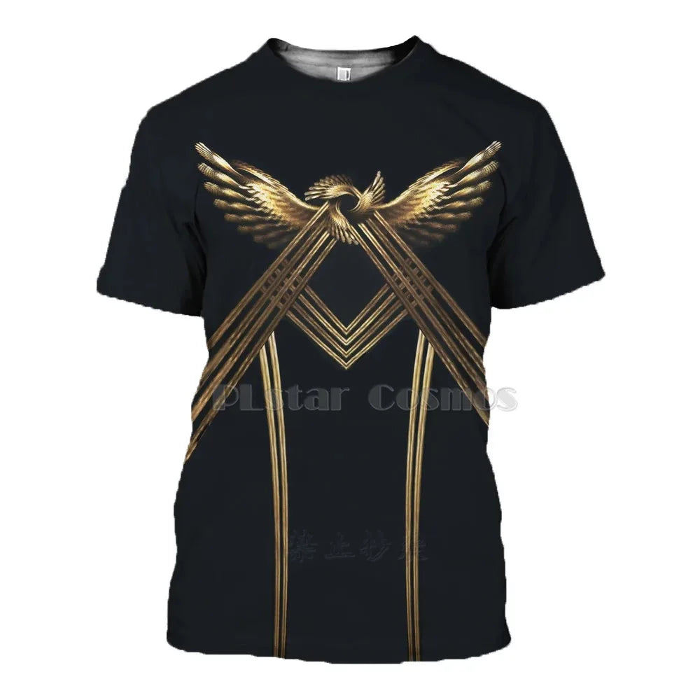 Men's Egyptian Totem 3D Printed T Shirt Summer Funny Retro Mystery Ancient Horus Harajuku Short Sleeve Streetwear