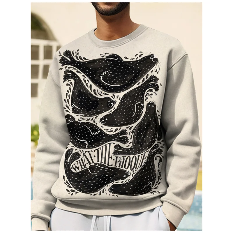 3D Print Japanese Ukiyoe Wave Hoodie For Men Devil Fish Jellyfish Graphic Sweatshirt Casual O-Neck Pullover Hoodies Long Sleeves