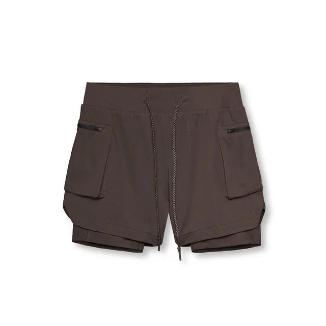2025 Sport Shorts Men Sportswear Double-deck Running Shorts 2 In 1 Beach Bottoms Summer Gym Fitness Training Jogging Short Pants
