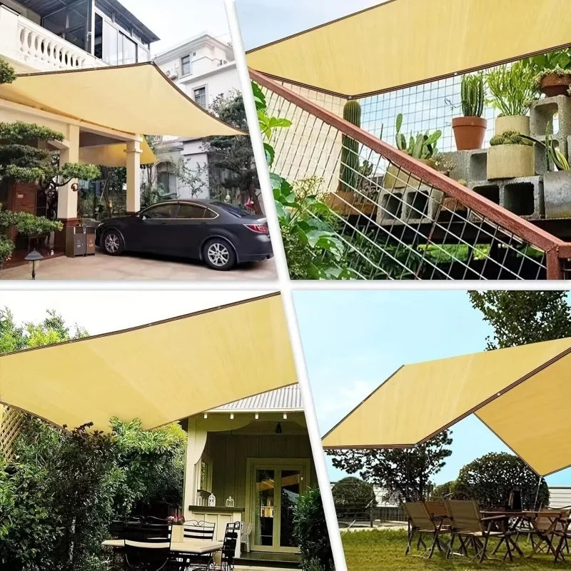 High Density Sun Protection and Shading Canvas - Beige - Made of High Density Polyethylene Substrate, Equipped with a Rotatable