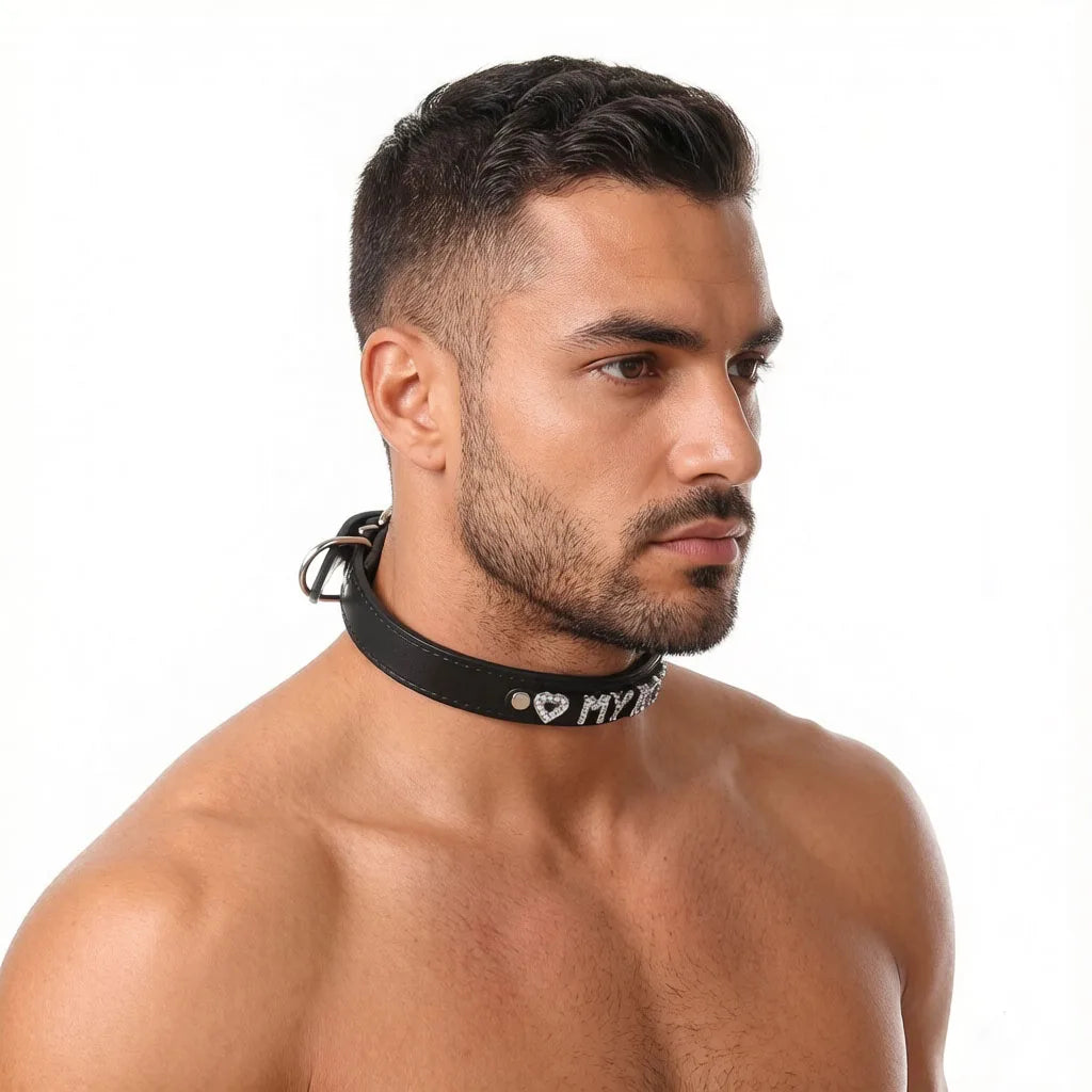 Men PU Leather Collar Necklace Personalized Women Men Unisex Choker Punk Luxury Collar Product Accessories Letters Adjustable