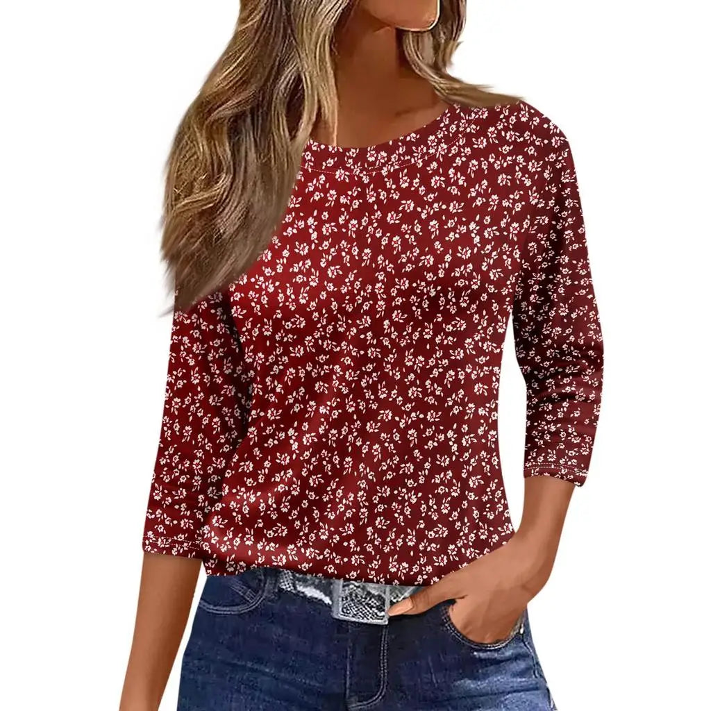 2024 New Women's Sweatshirt Designer Round Neck Long Sleeve Loose Casual Autumn Fashion Floral Fun Pattern Print Tops