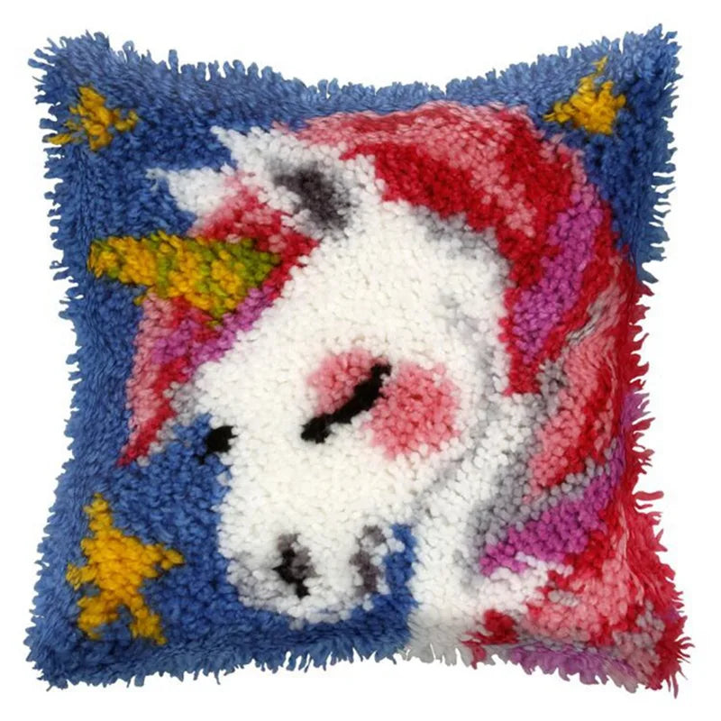 Unicorn Latch Hook Kits Pillow Cover