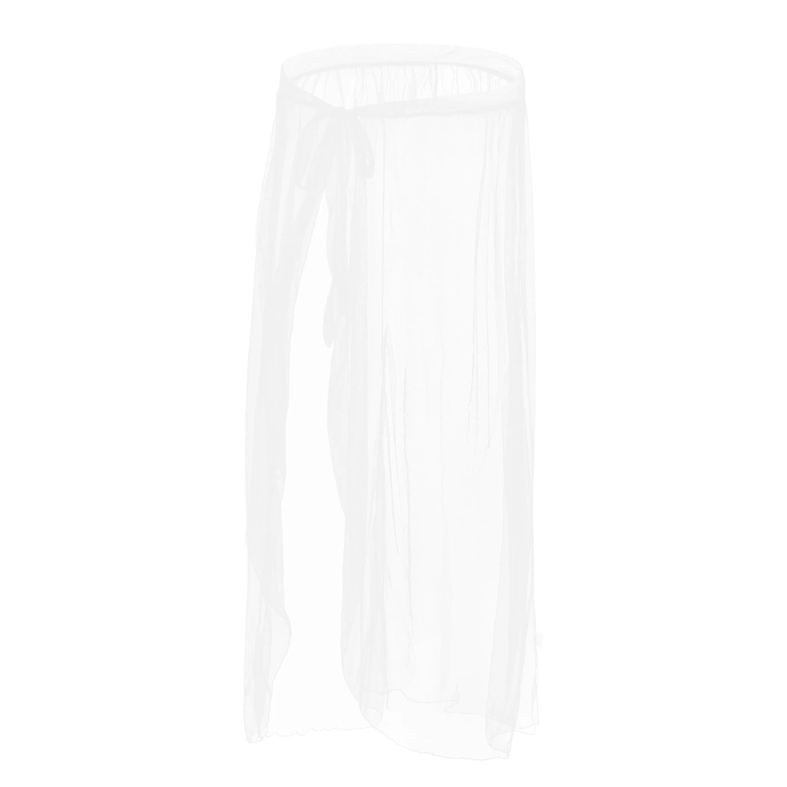 CLEVER-MENMODE Sexy Mesh Sleep Bottoms Men Pajamas See Through Long Sleepwear Side Spilt Nightdress Transparent Culottes