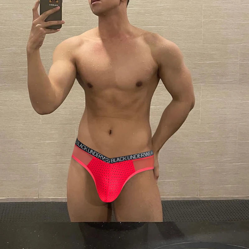 Transparent Men's Underwear Briefs Comfortable Low Wasit Ice Silk Sexy Men Panties Quick Dry Breathable antibacterial Underpants