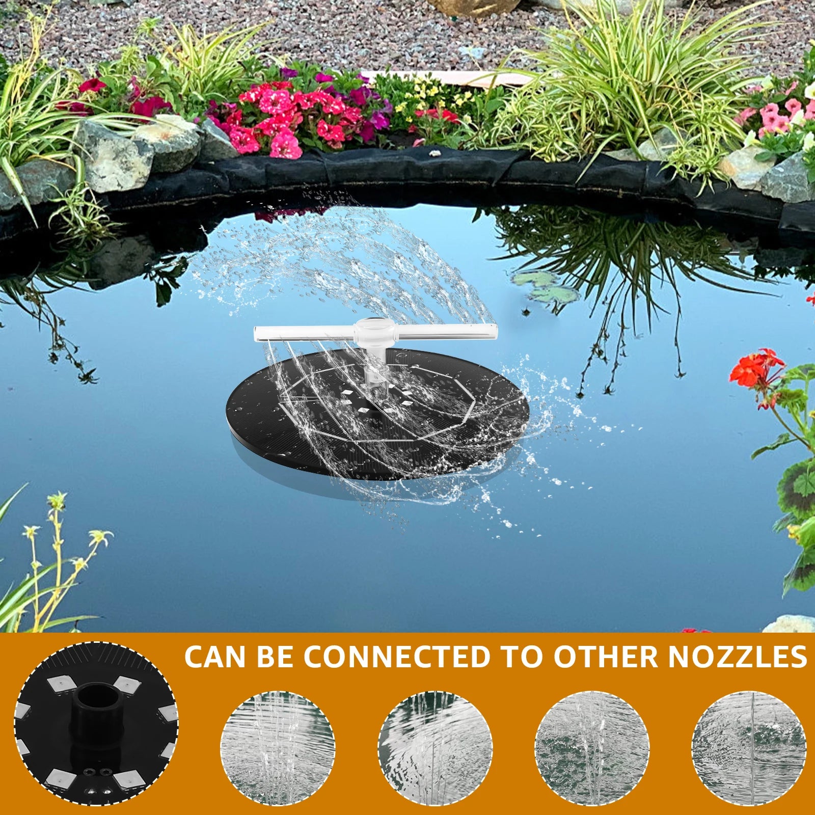 New Solar Water Fountain 2.5W Efficient Bird Bath Fountain with Rotatable Nozzles and LED Lamp Versatile Solar Water Pump Kit